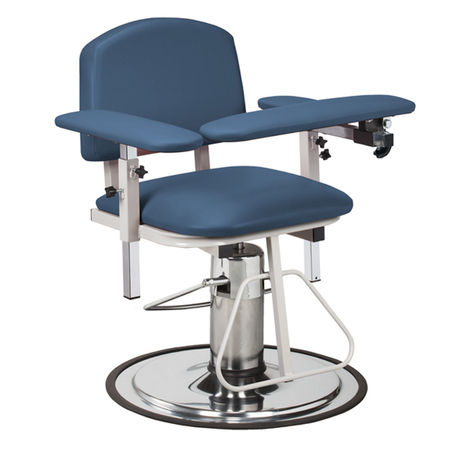 CLINTON Padded, Blood Drawing Chair w/ Padded Arms, Slate Blue 6310-3SB